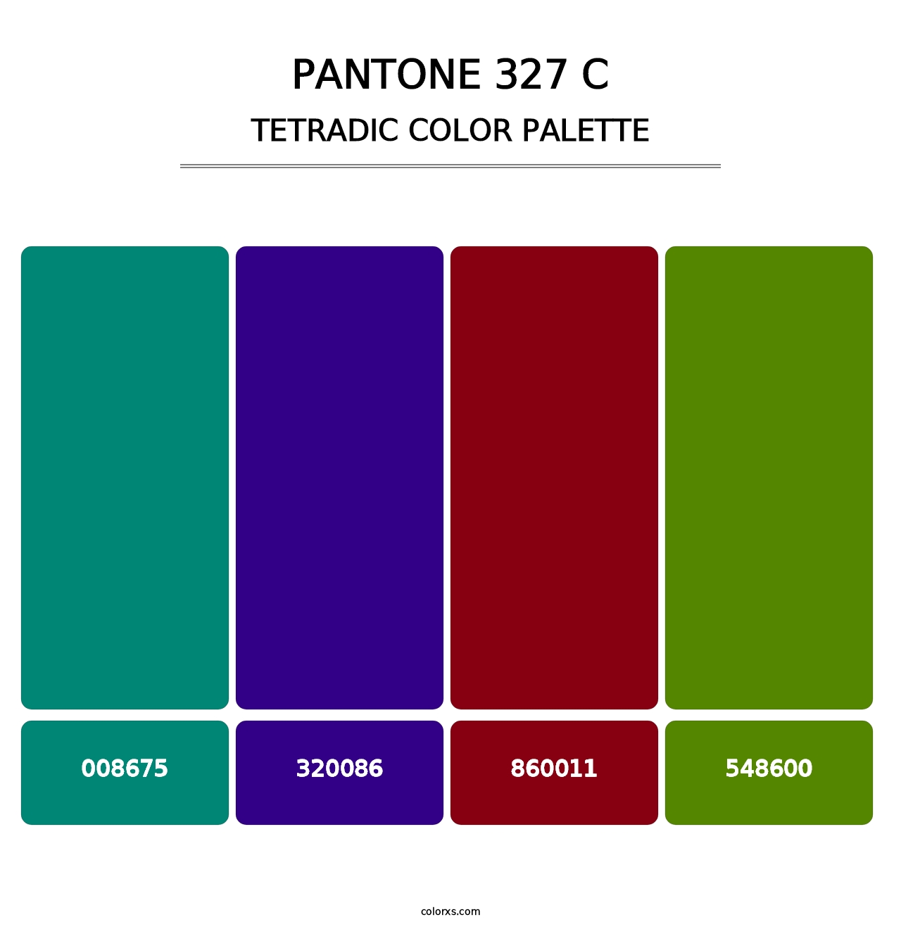 PANTONE 327 C - Tetradic Color Palette