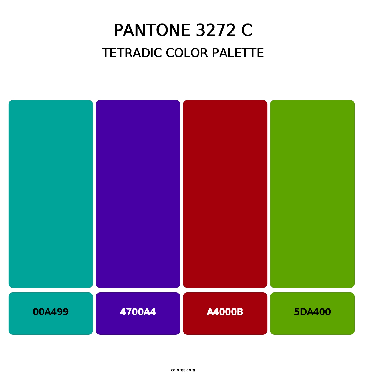 PANTONE 3272 C - Tetradic Color Palette