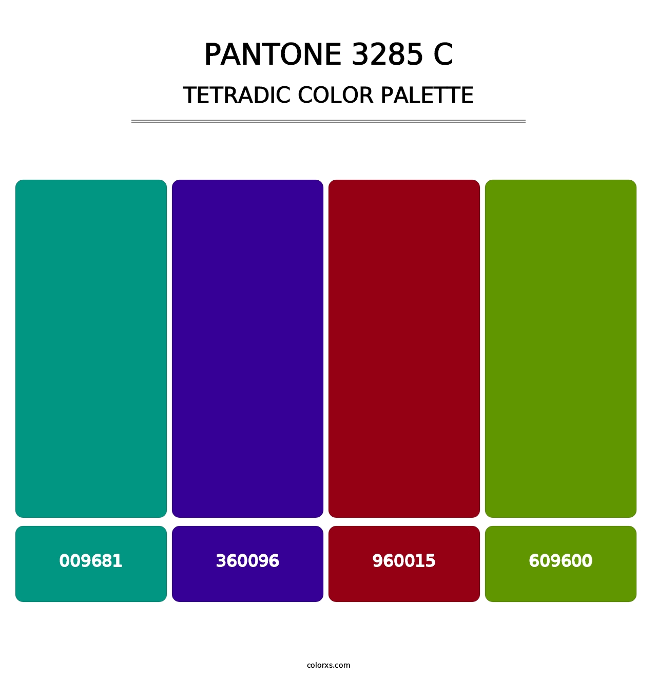 PANTONE 3285 C - Tetradic Color Palette