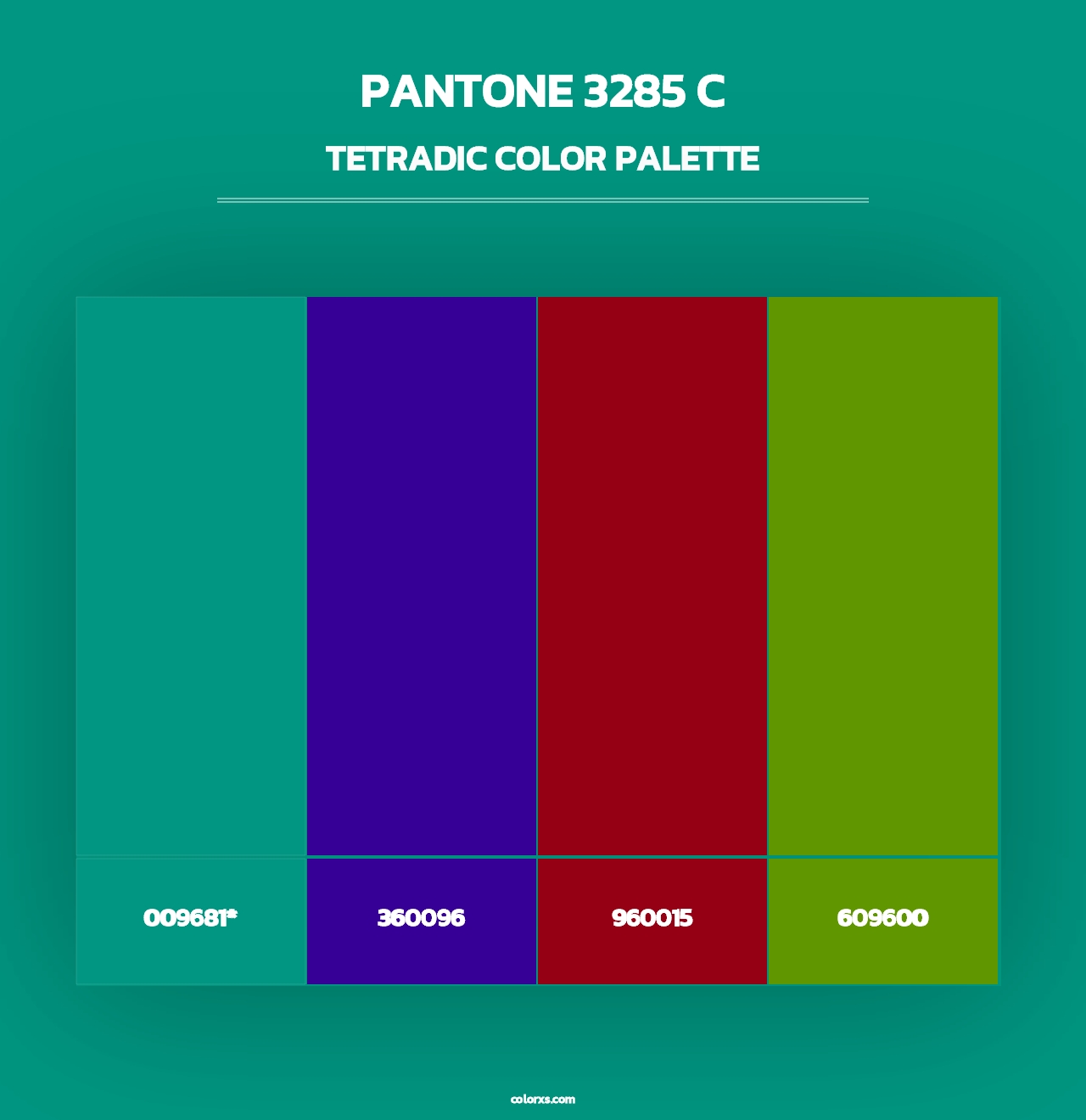 PANTONE 3285 C - Tetradic Color Palette