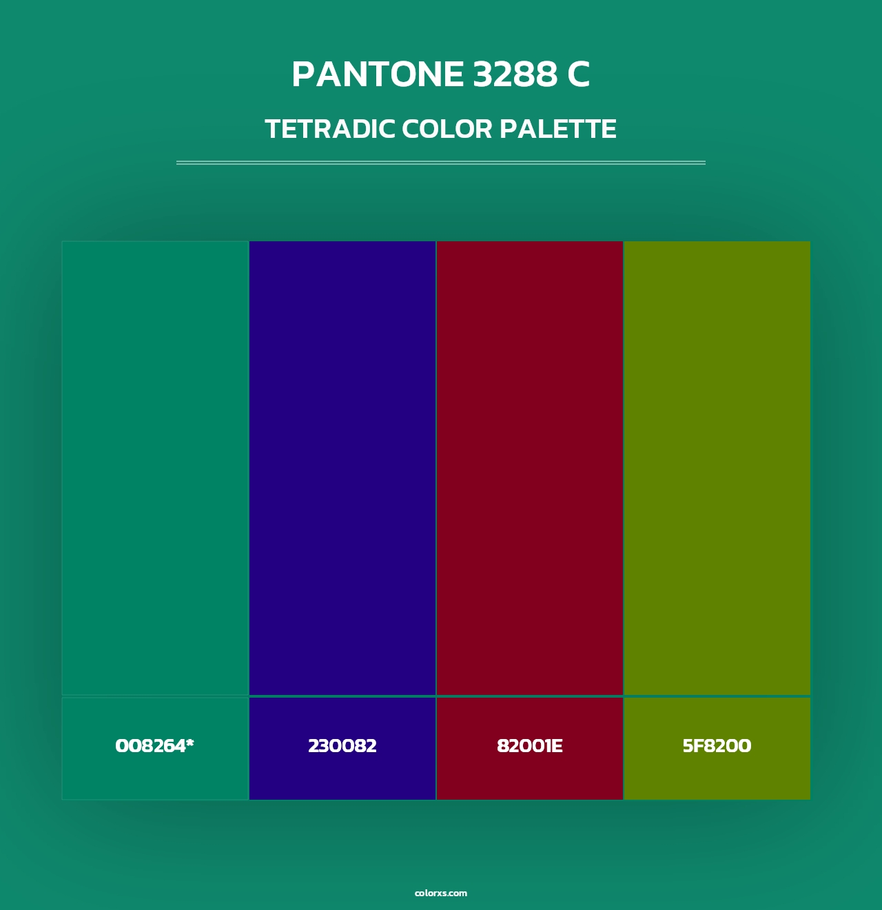 PANTONE 3288 C - Tetradic Color Palette