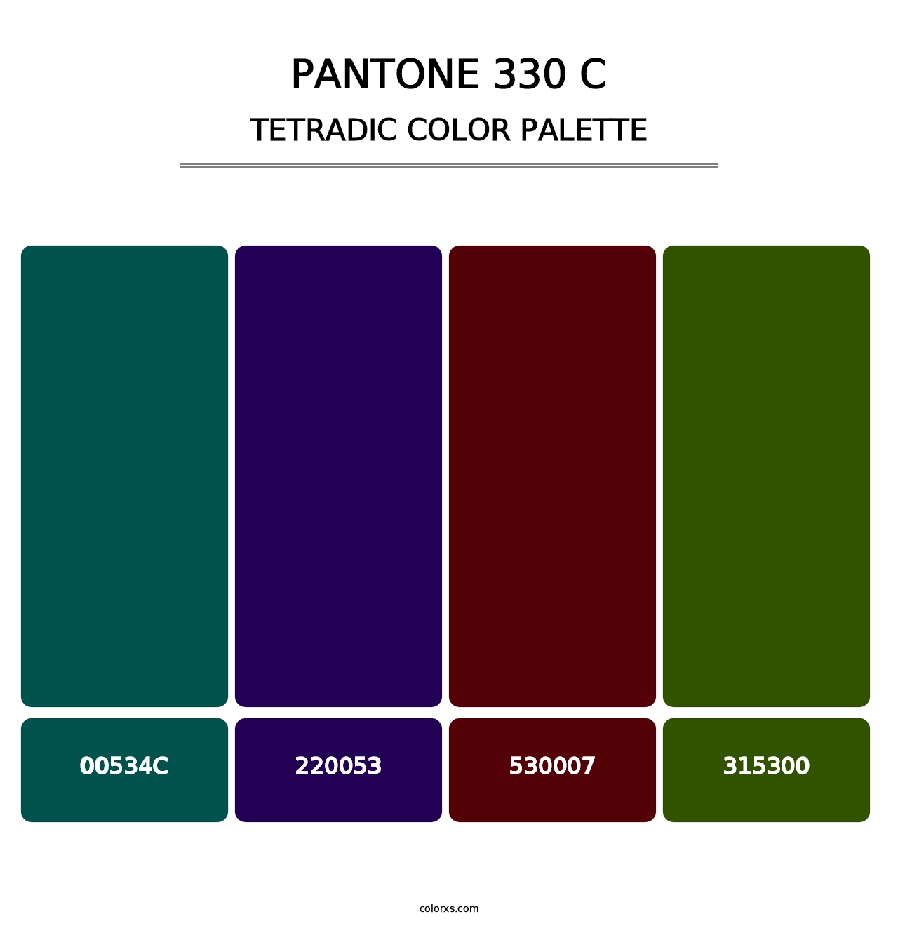 PANTONE 330 C - Tetradic Color Palette