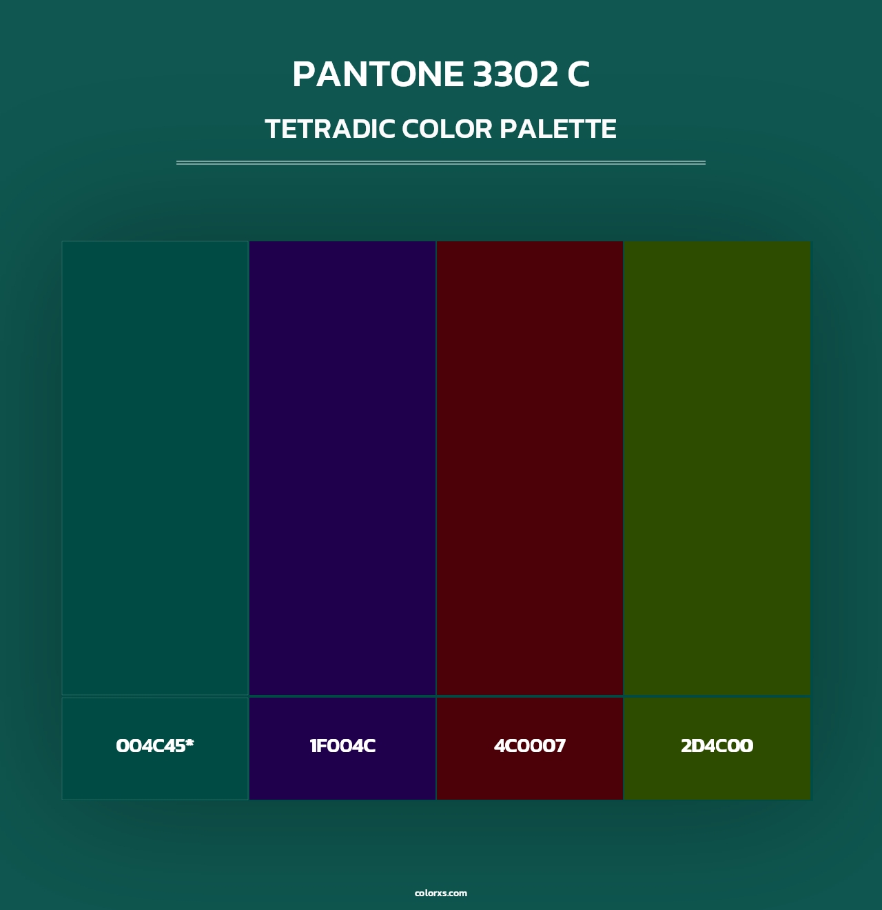 PANTONE 3302 C - Tetradic Color Palette