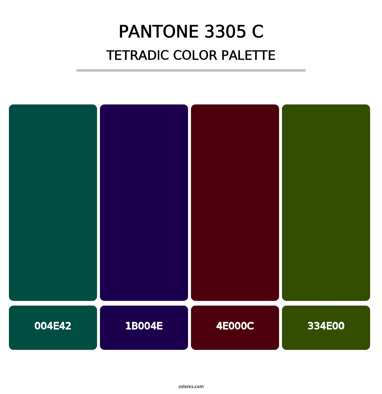 PANTONE 3305 C - Tetradic Color Palette