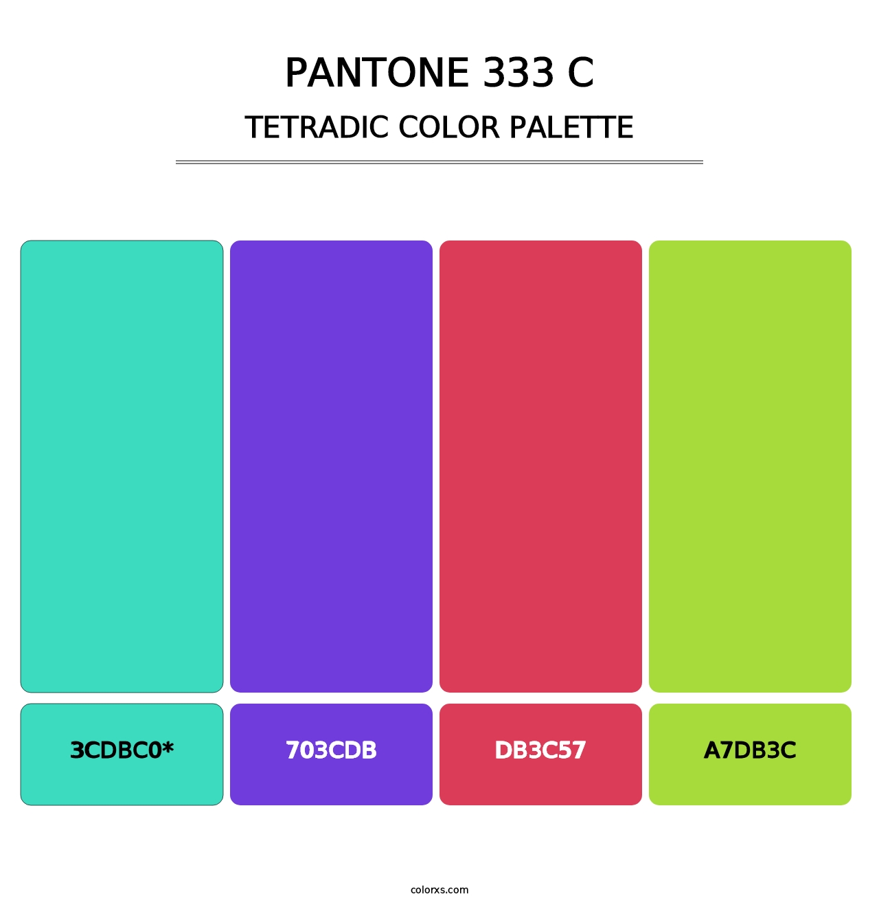 PANTONE 333 C - Tetradic Color Palette