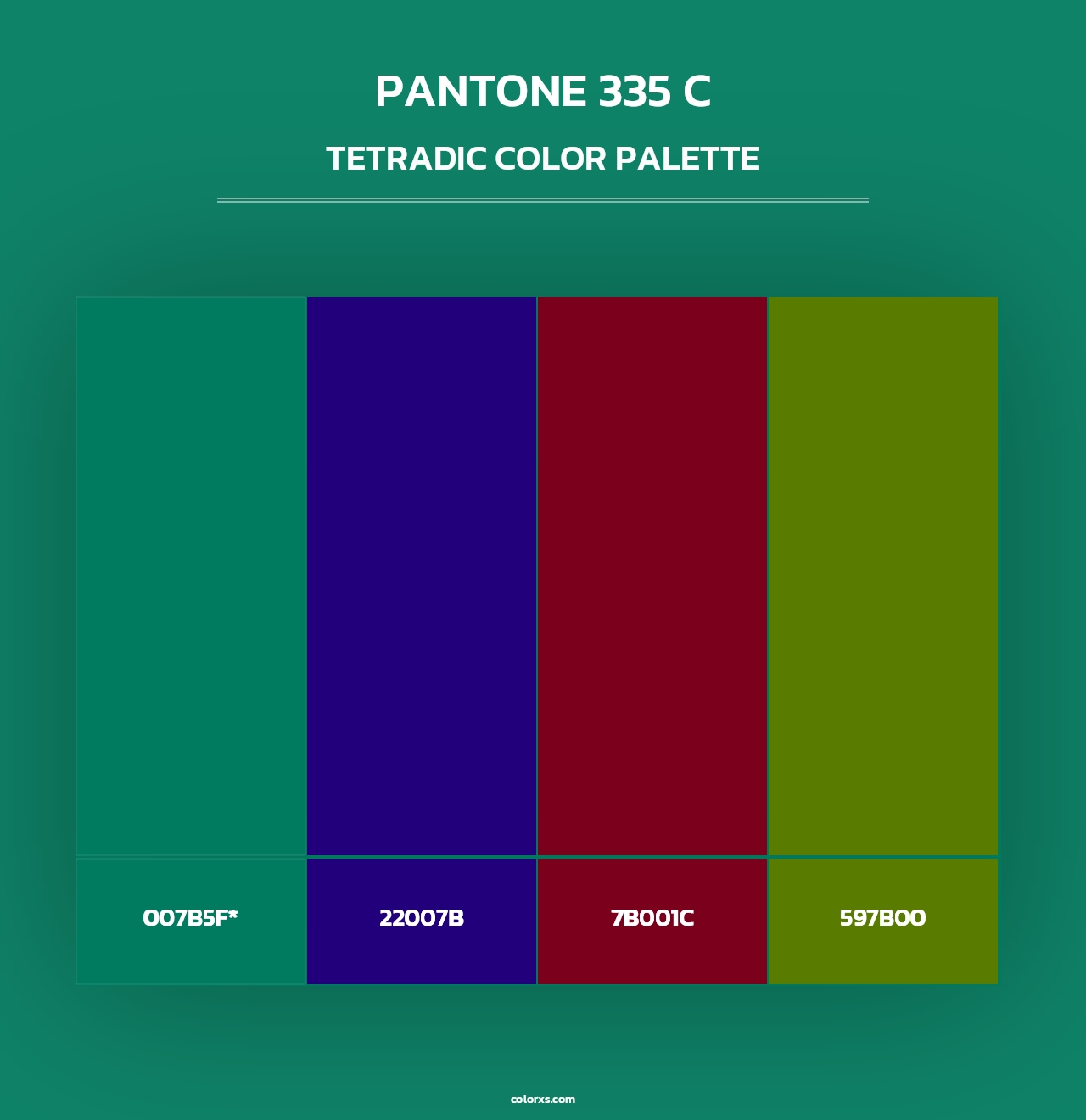 PANTONE 335 C - Tetradic Color Palette