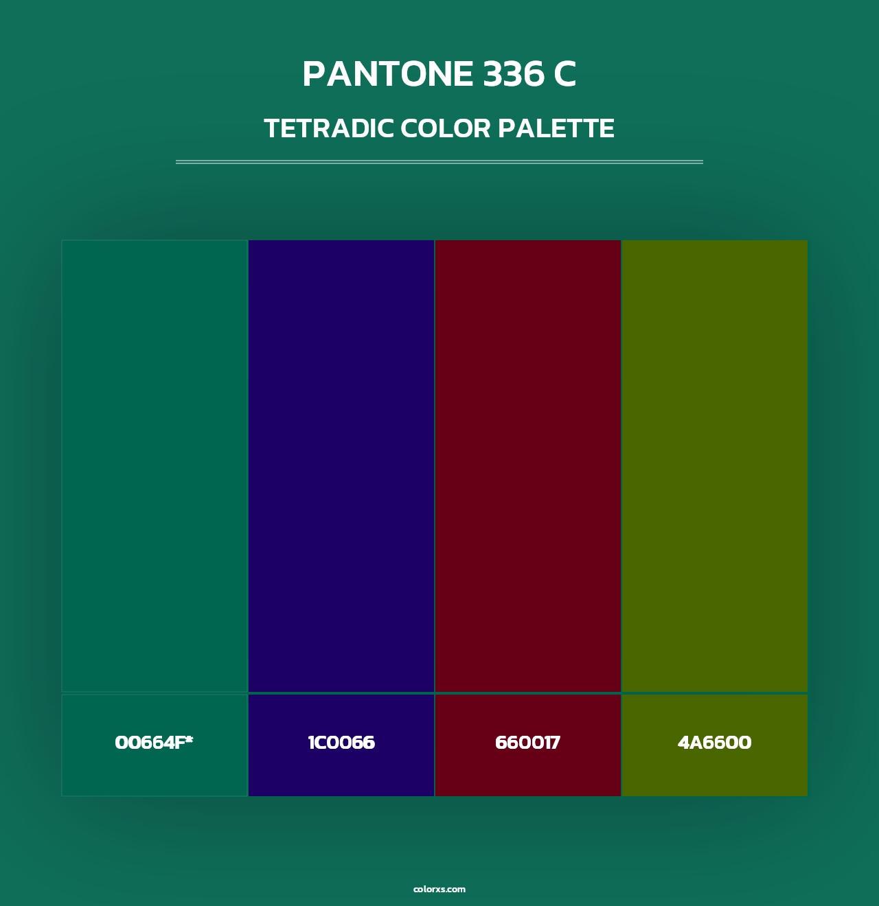 PANTONE 336 C - Tetradic Color Palette