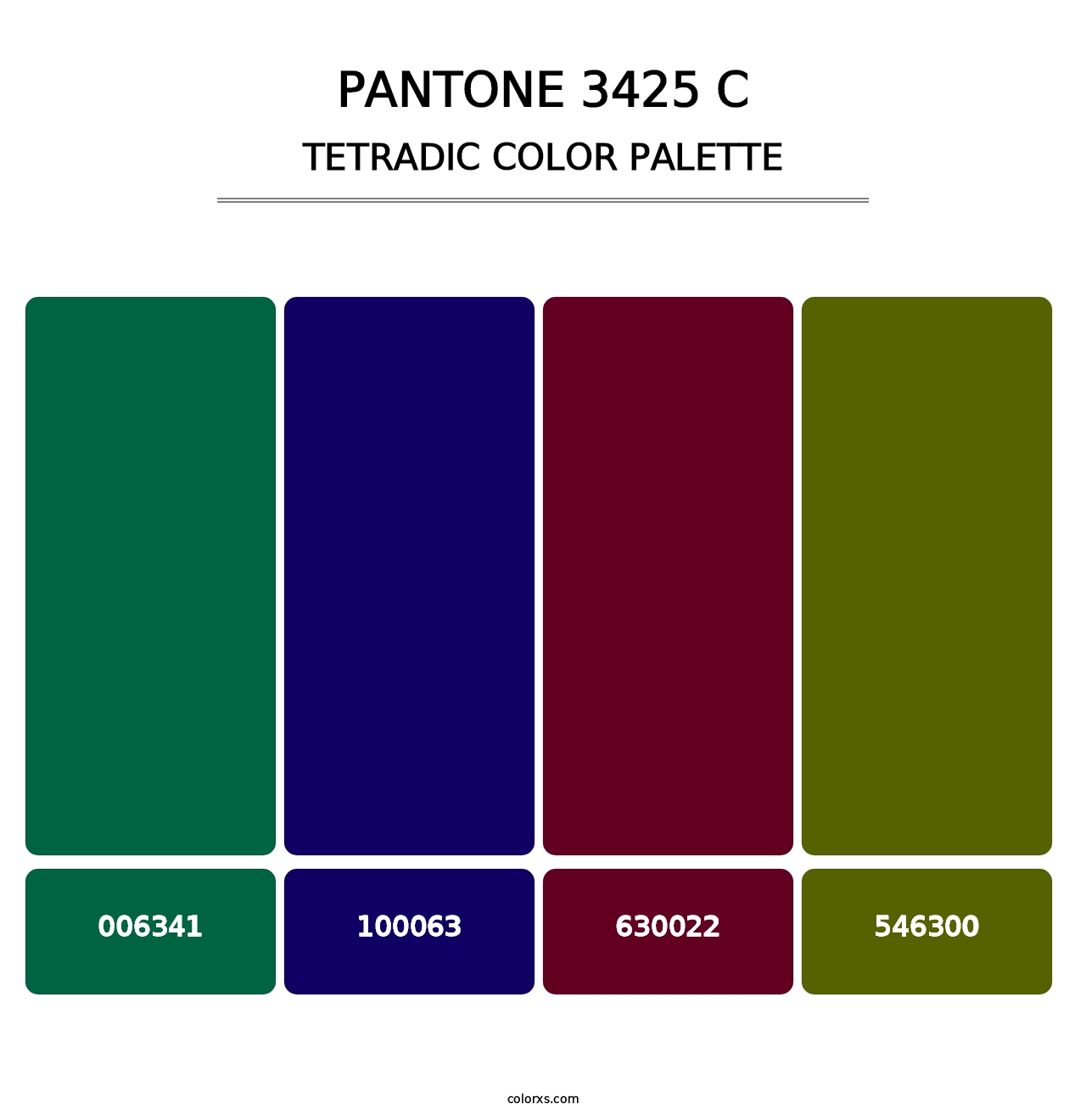 PANTONE 3425 C - Tetradic Color Palette