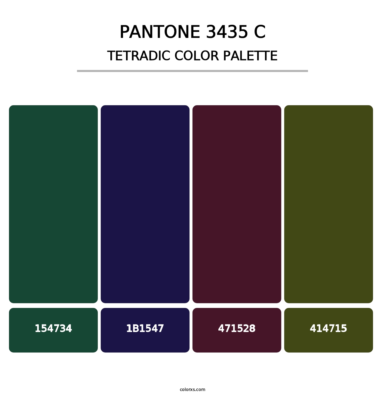 PANTONE 3435 C - Tetradic Color Palette