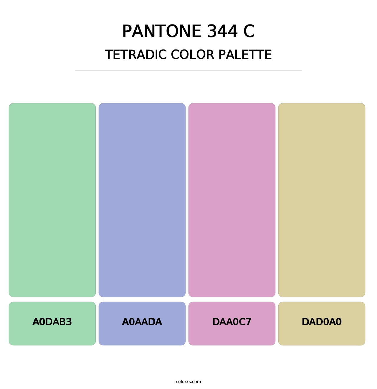 PANTONE 344 C - Tetradic Color Palette