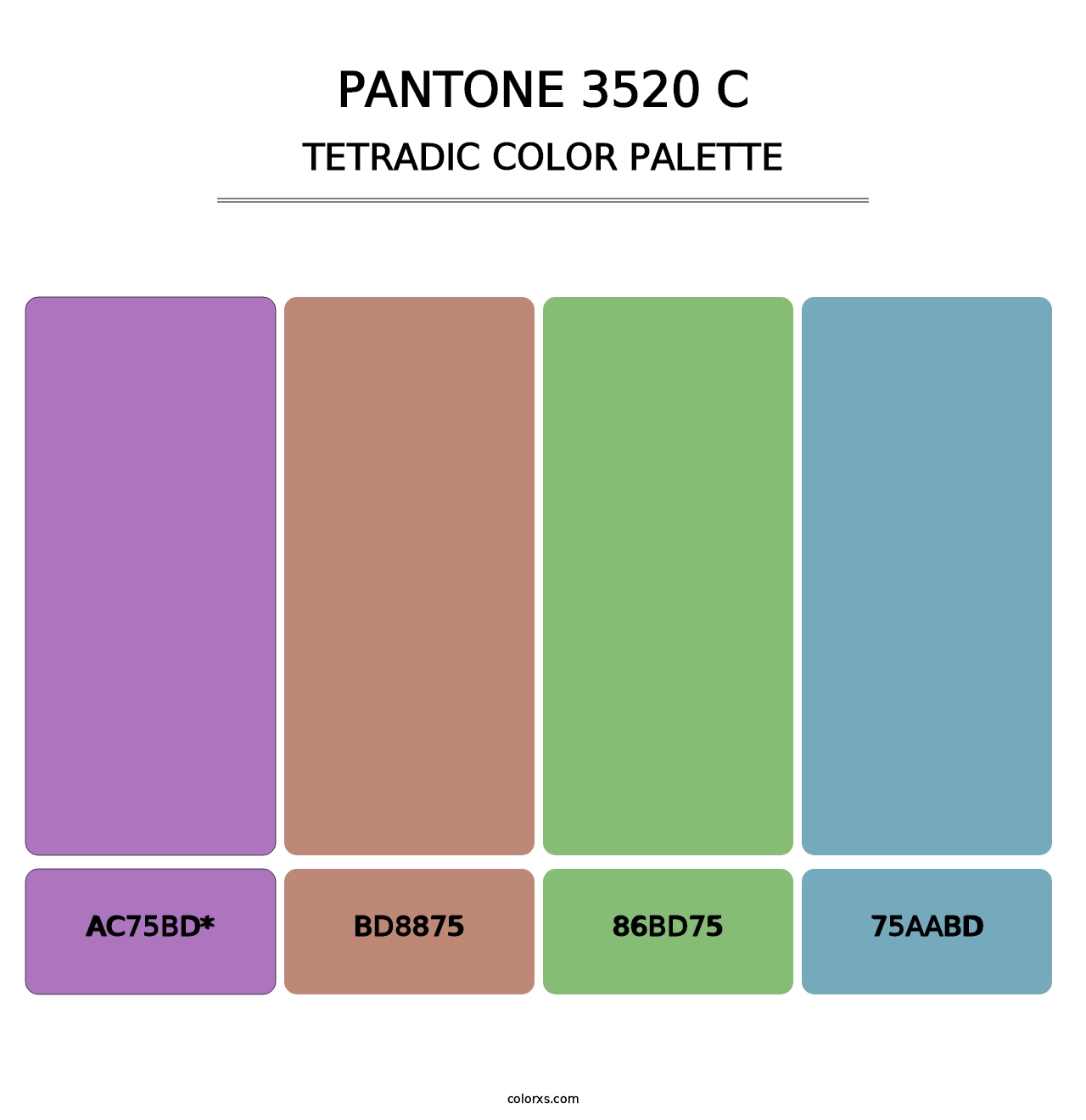 PANTONE 3520 C - Tetradic Color Palette