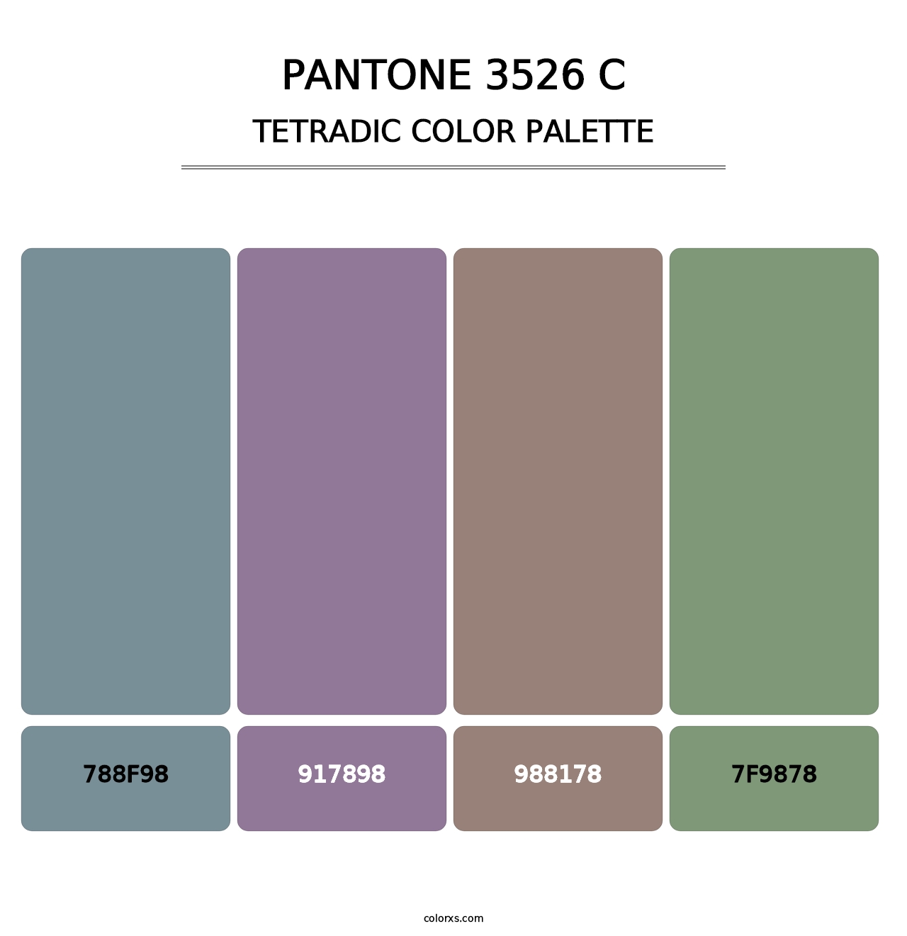 PANTONE 3526 C - Tetradic Color Palette