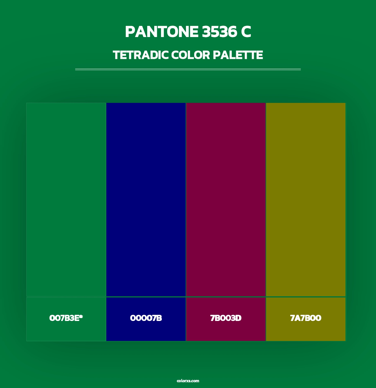 PANTONE 3536 C - Tetradic Color Palette