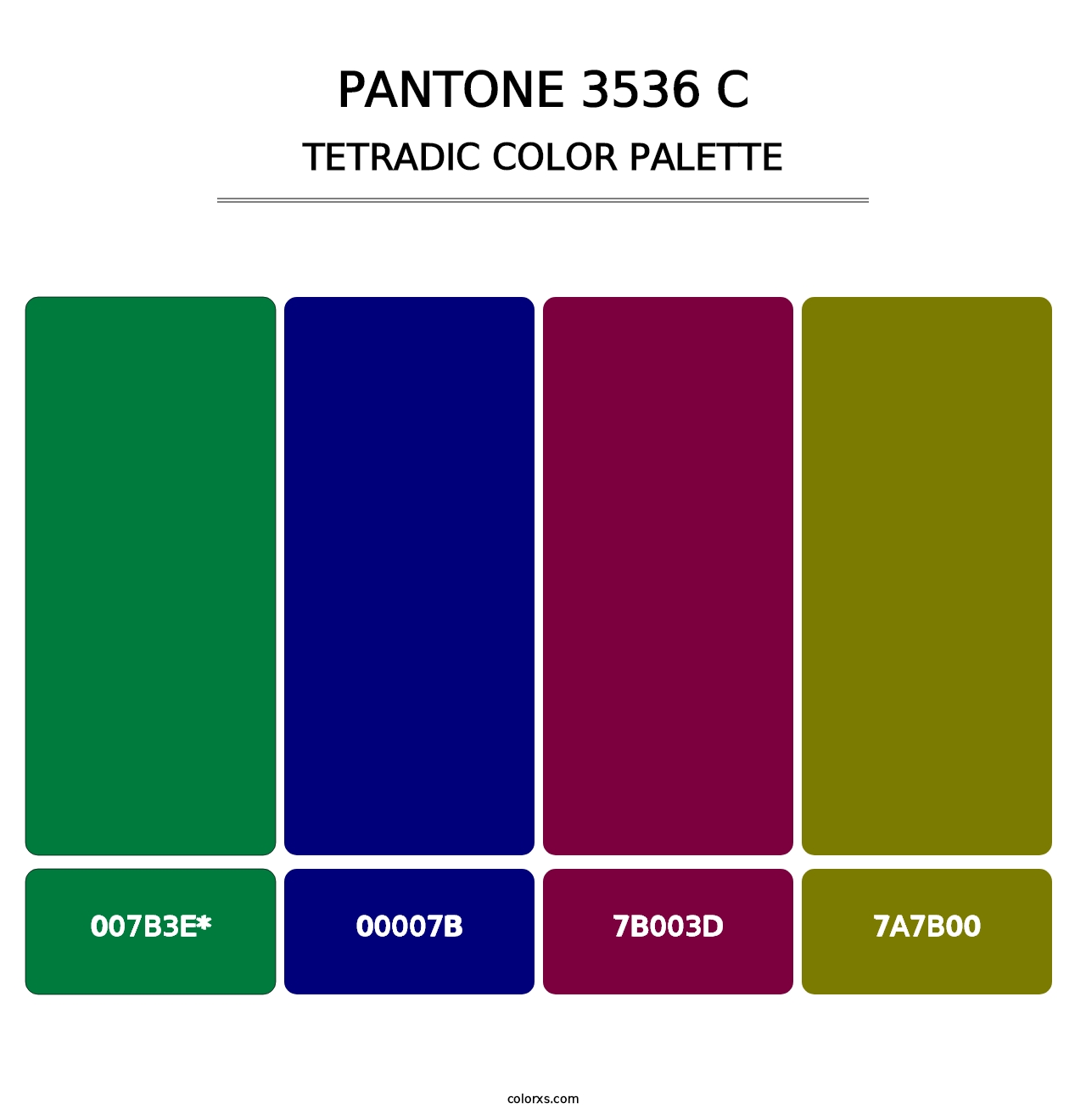 PANTONE 3536 C - Tetradic Color Palette