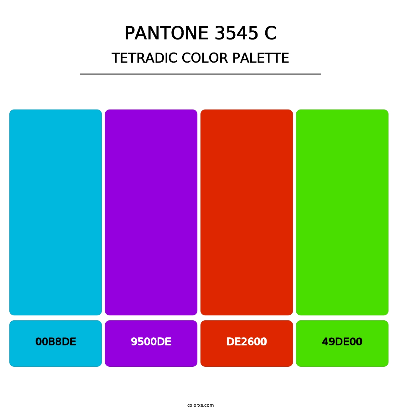 PANTONE 3545 C - Tetradic Color Palette