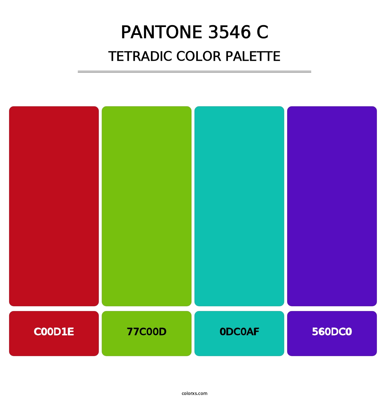 PANTONE 3546 C - Tetradic Color Palette