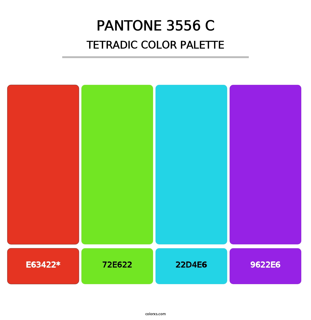 PANTONE 3556 C - Tetradic Color Palette