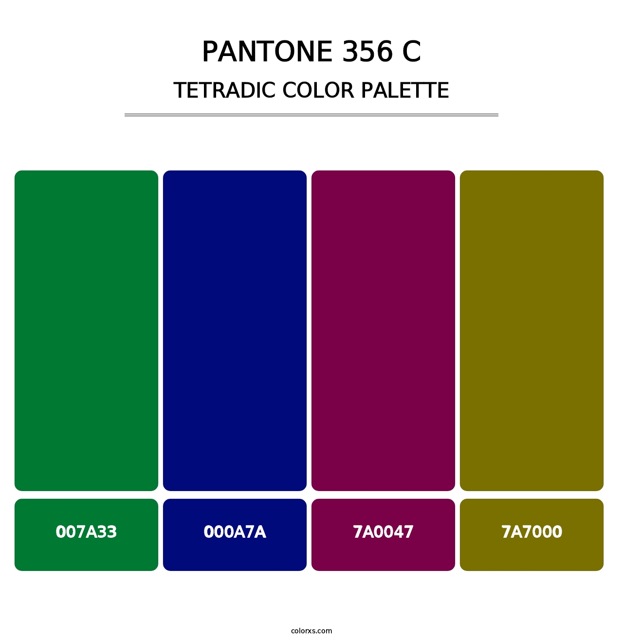 PANTONE 356 C - Tetradic Color Palette