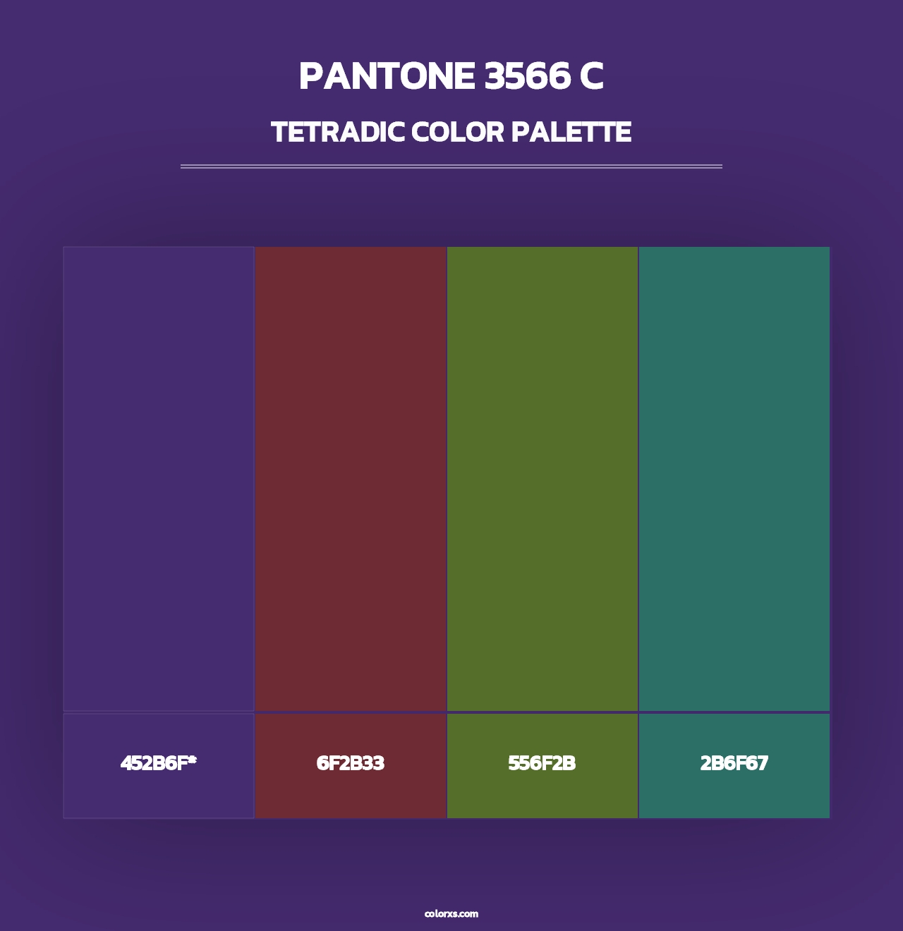 PANTONE 3566 C - Tetradic Color Palette