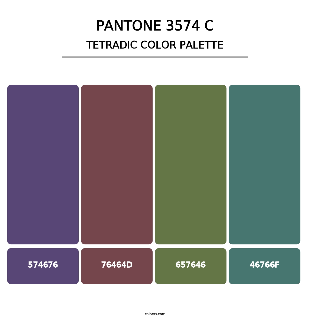 PANTONE 3574 C - Tetradic Color Palette