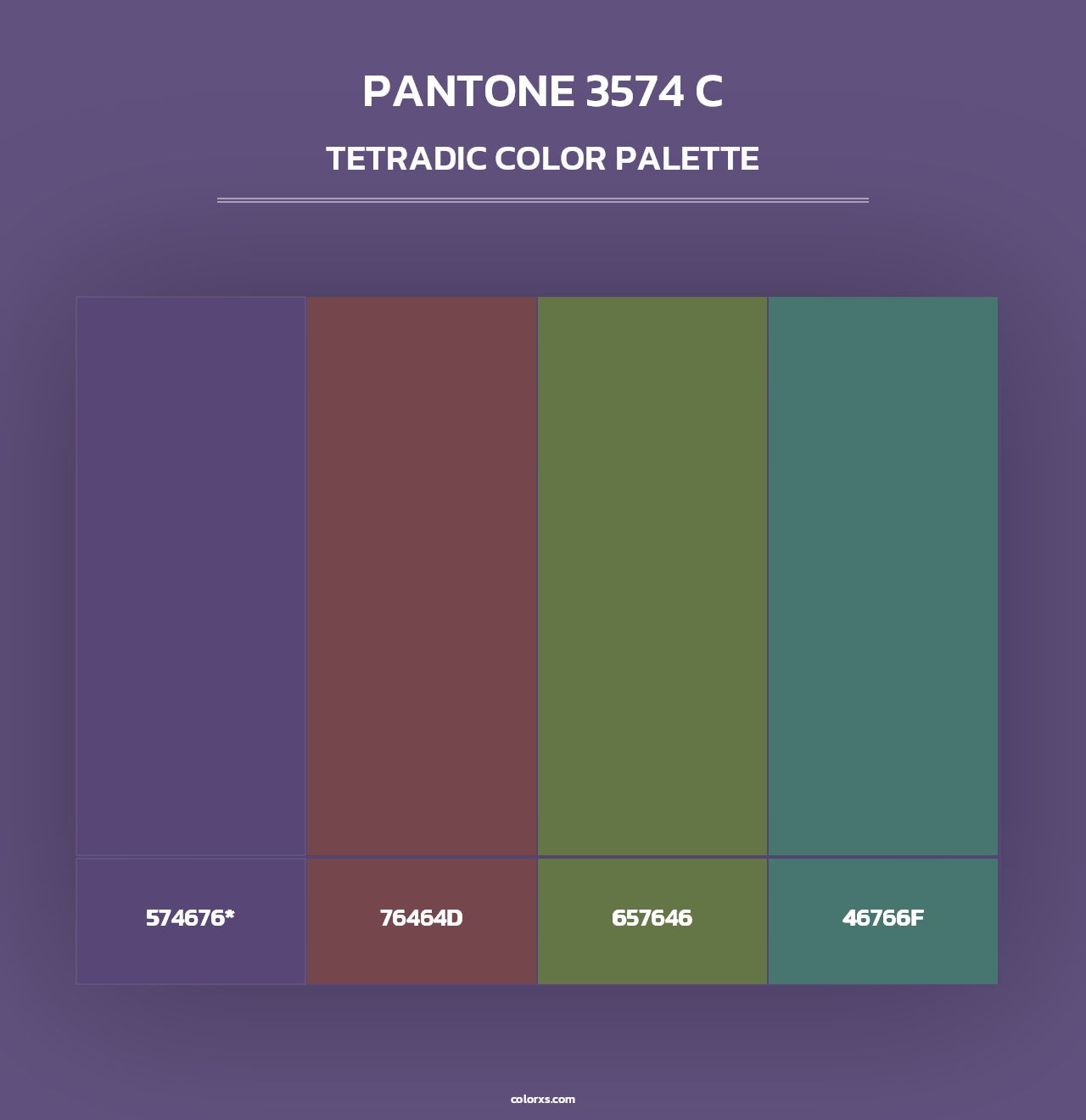 PANTONE 3574 C - Tetradic Color Palette