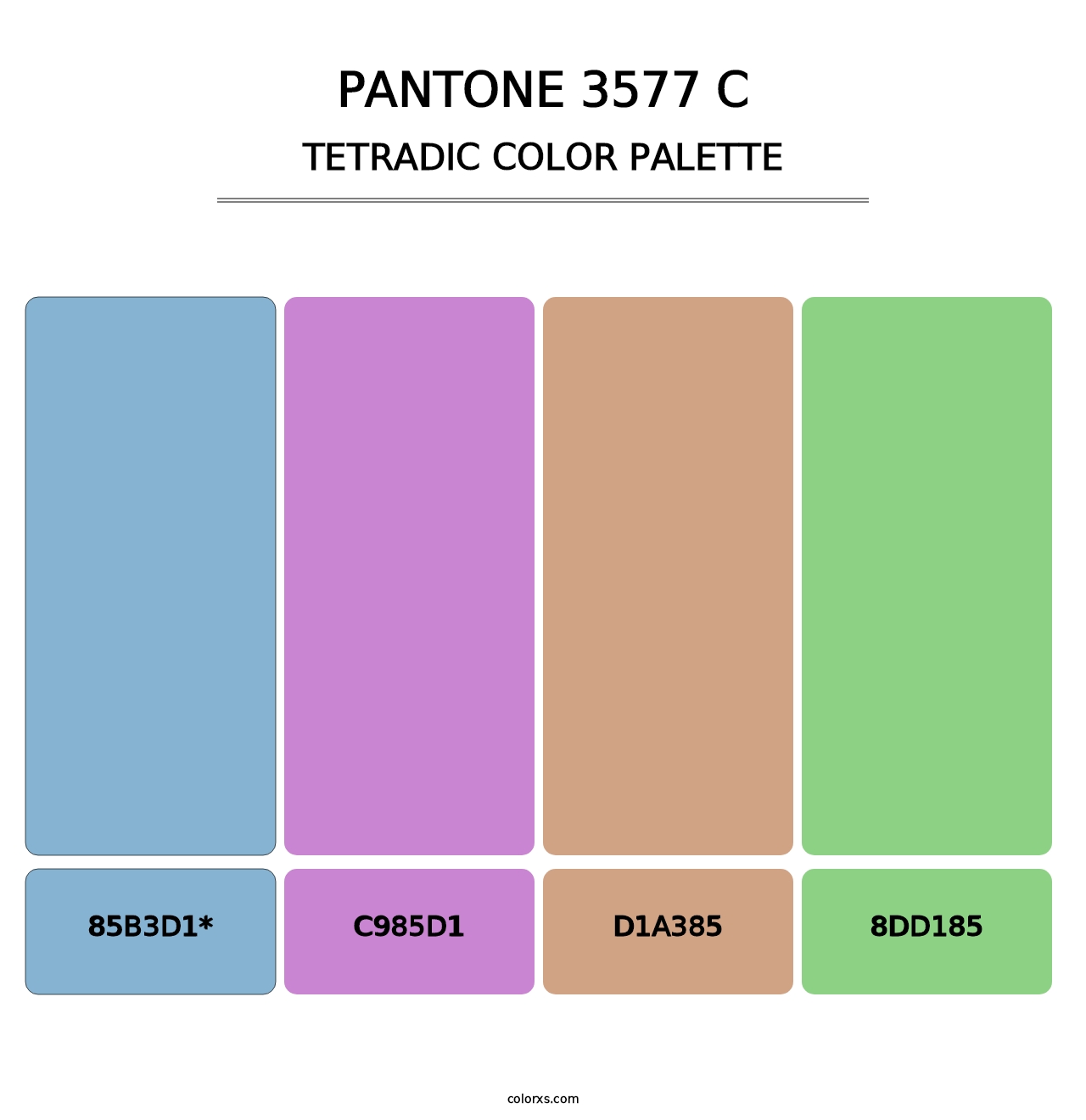 PANTONE 3577 C - Tetradic Color Palette
