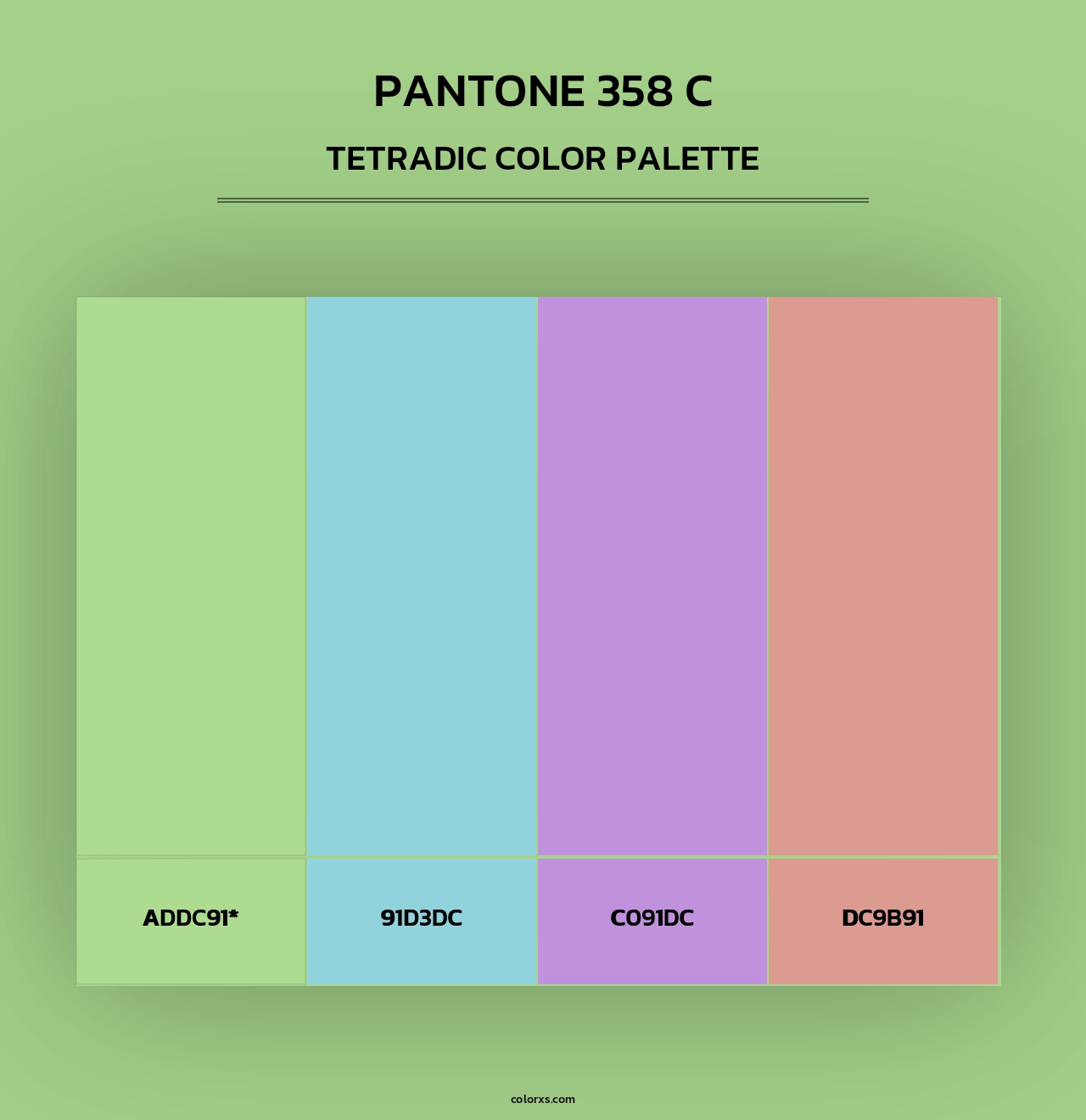 PANTONE 358 C - Tetradic Color Palette