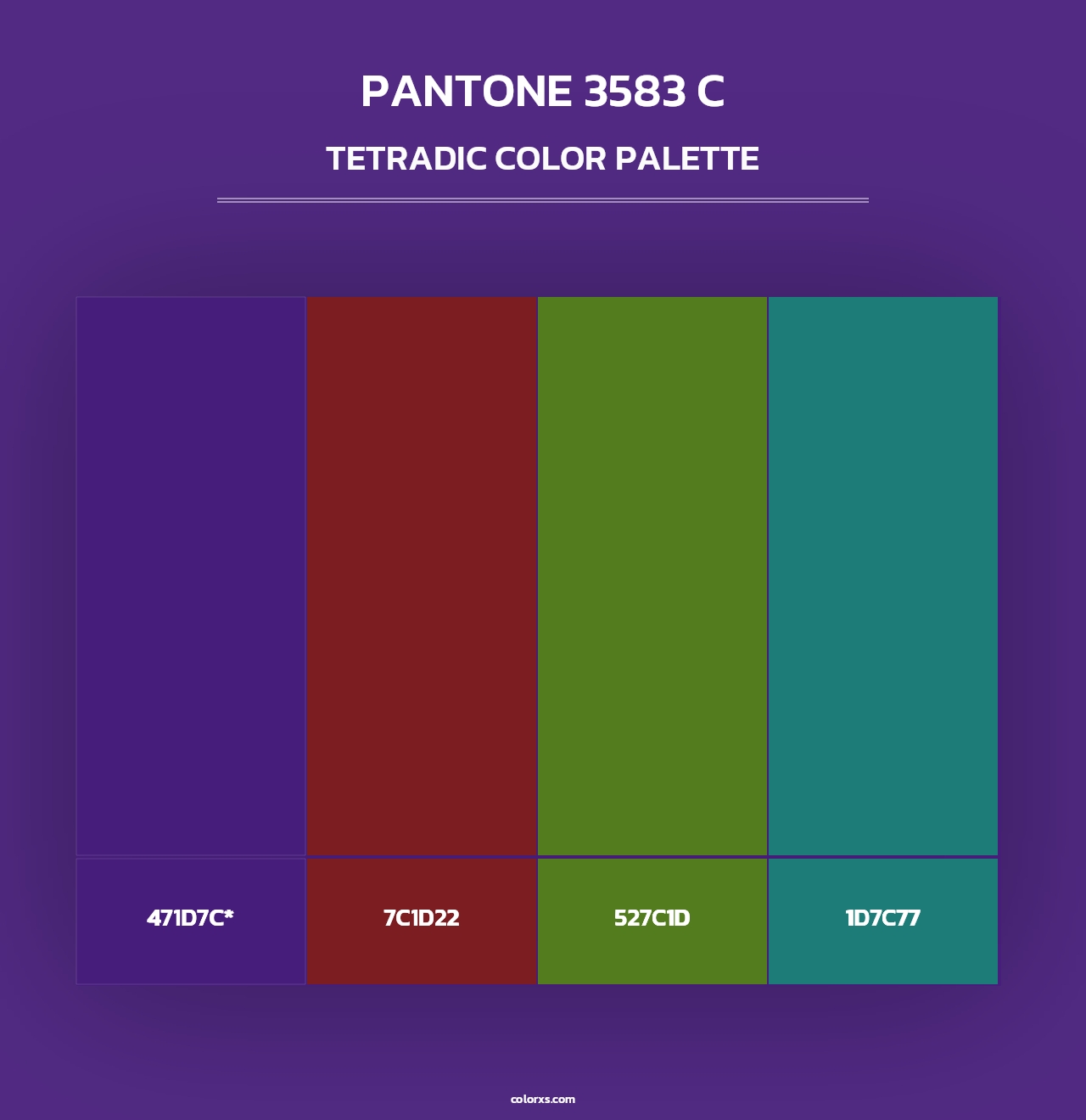 PANTONE 3583 C - Tetradic Color Palette