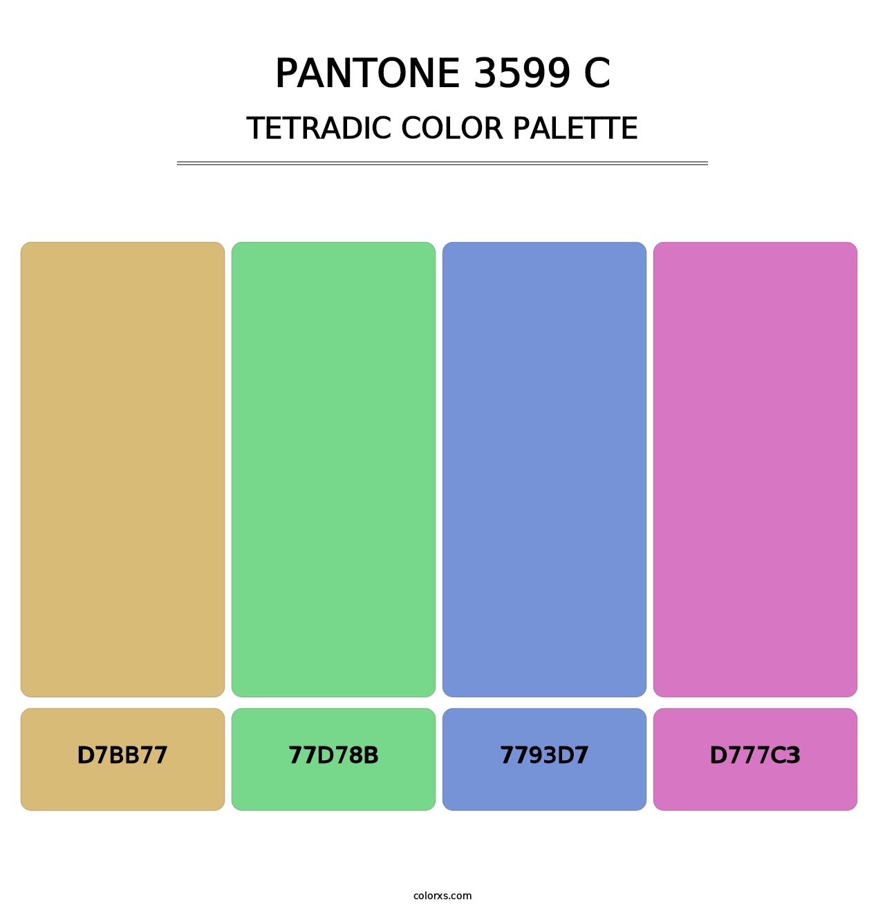 PANTONE 3599 C - Tetradic Color Palette