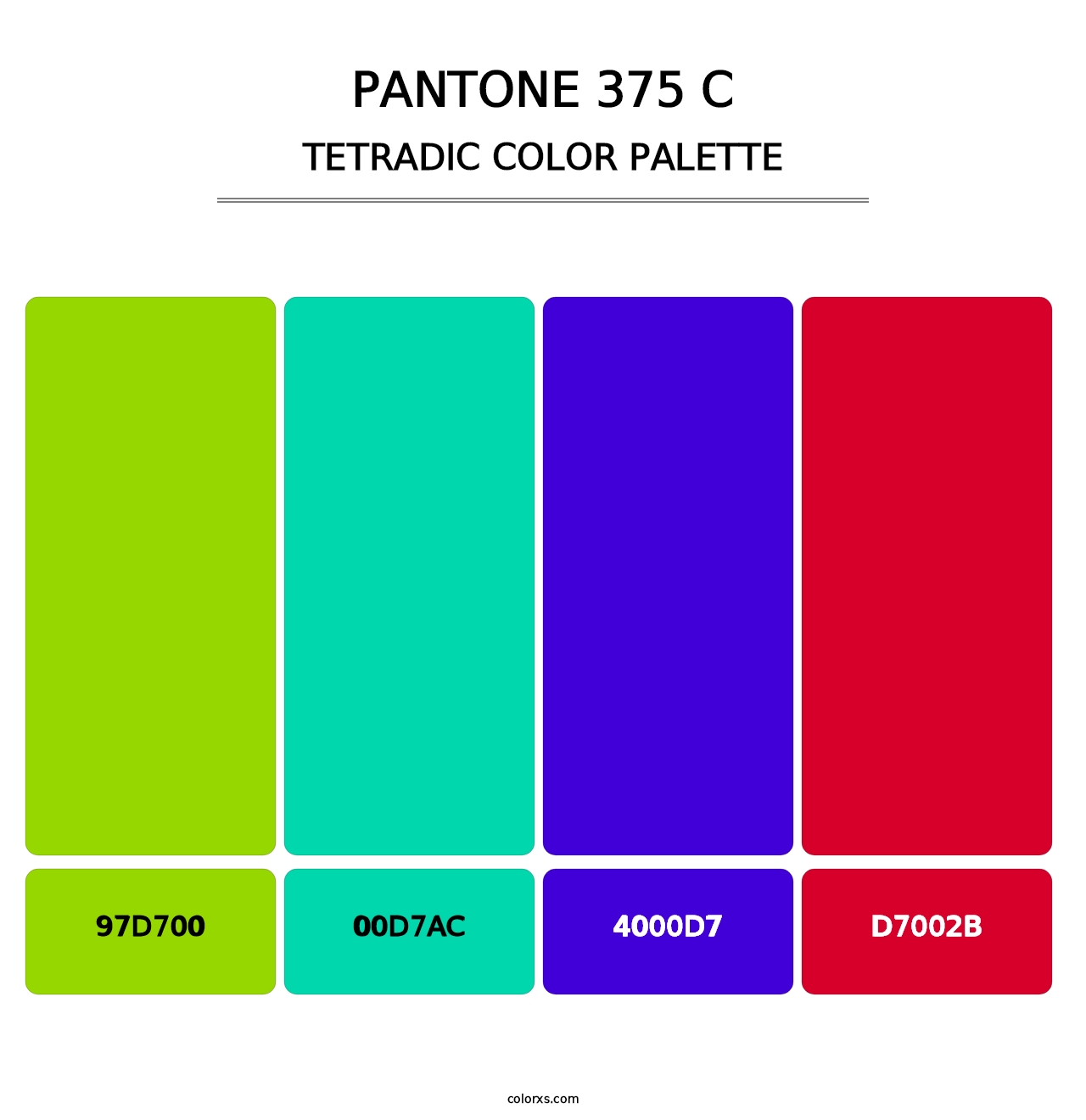 PANTONE 375 C - Tetradic Color Palette