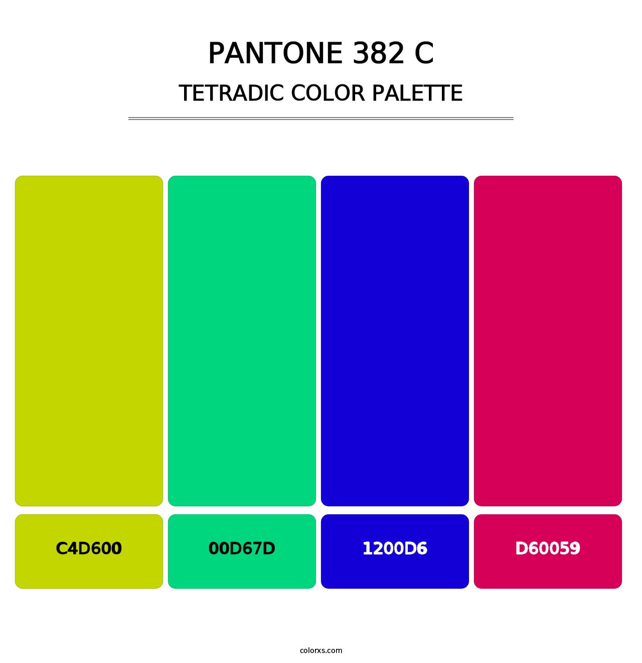 PANTONE 382 C - Tetradic Color Palette