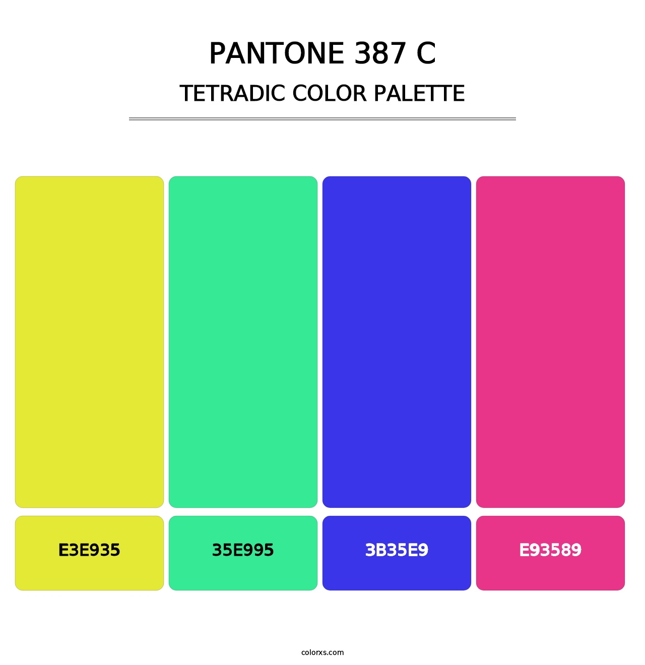 PANTONE 387 C - Tetradic Color Palette
