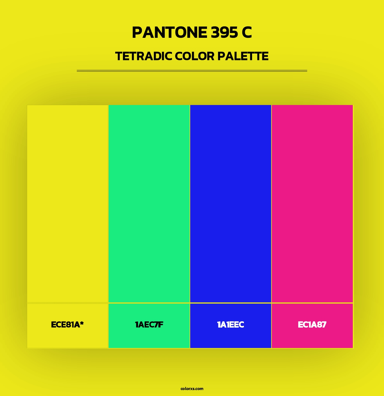 PANTONE 395 C - Tetradic Color Palette