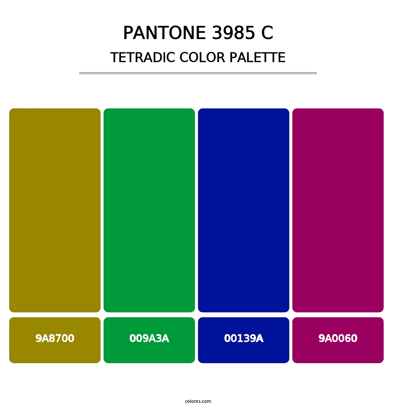 PANTONE 3985 C - Tetradic Color Palette