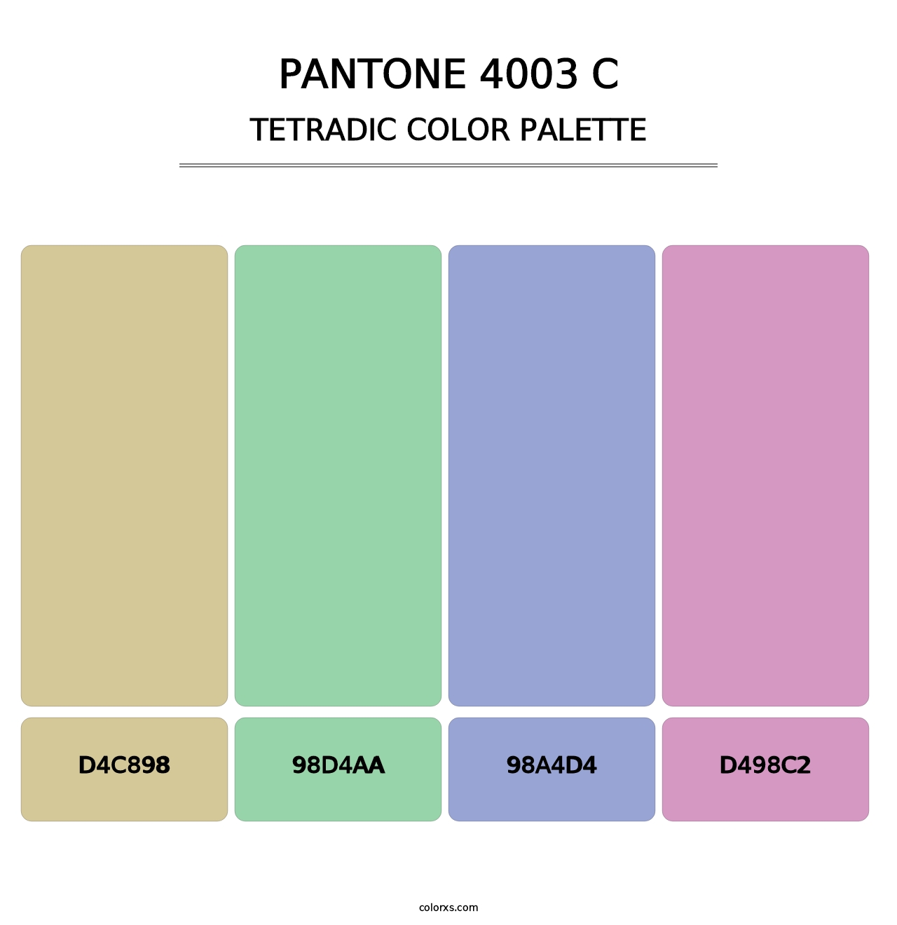PANTONE 4003 C - Tetradic Color Palette