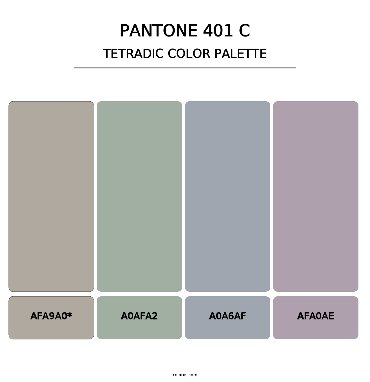 PANTONE 401 C - Tetradic Color Palette