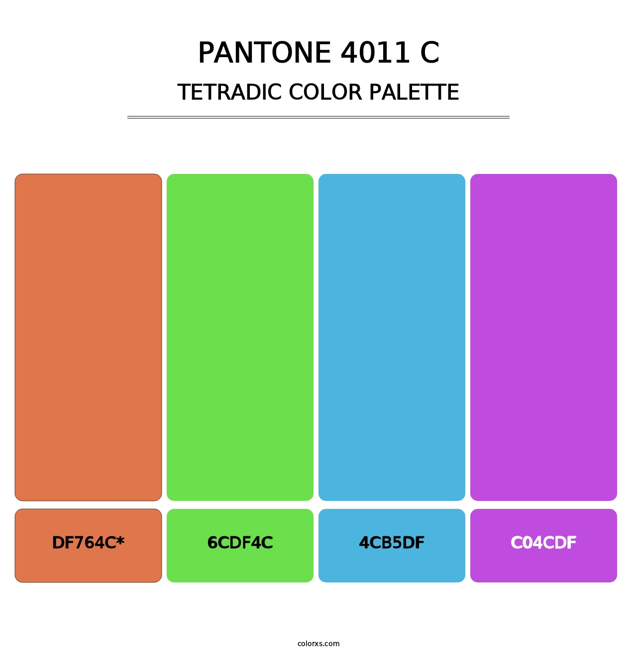 PANTONE 4011 C - Tetradic Color Palette