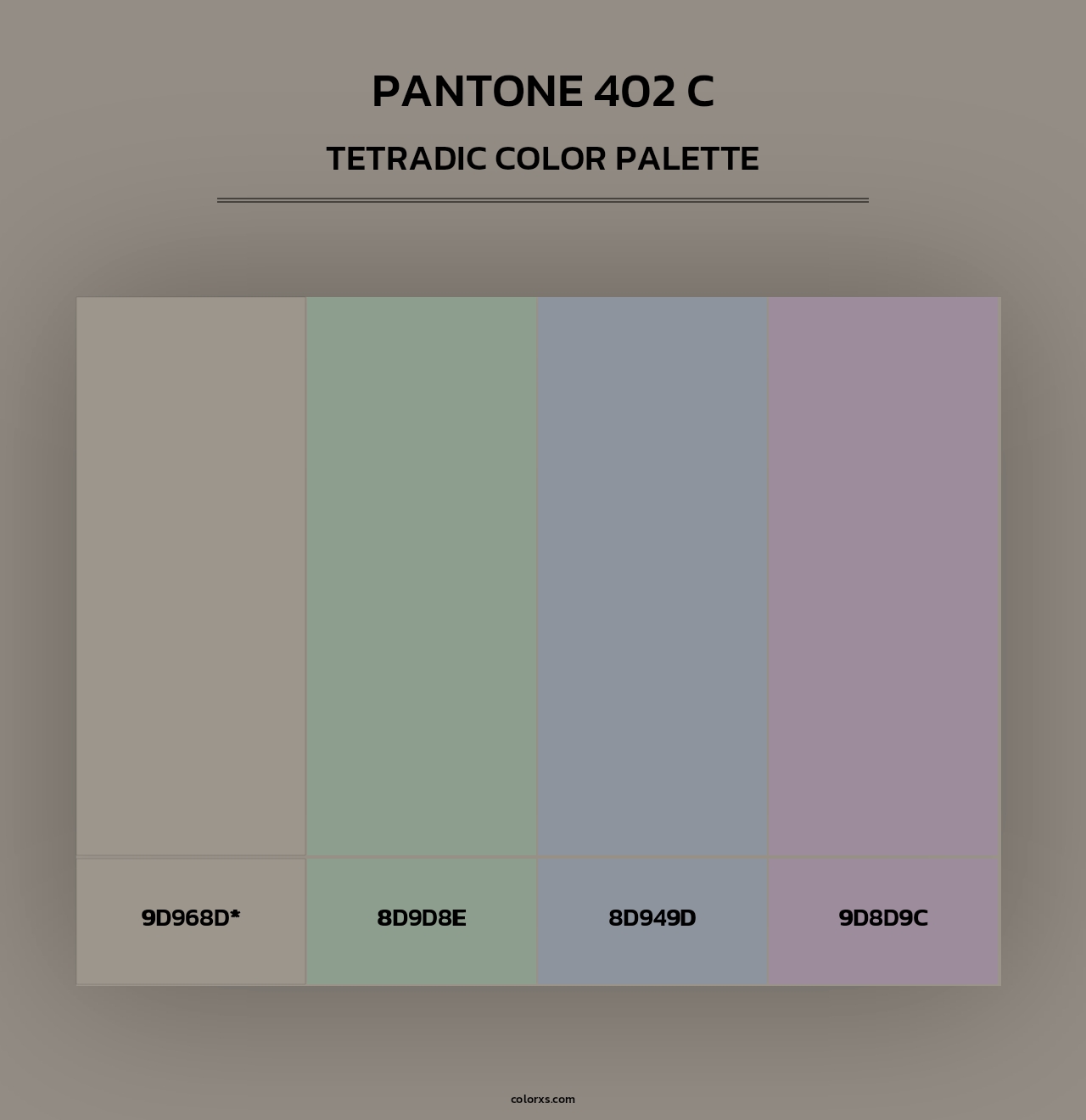 PANTONE 402 C - Tetradic Color Palette