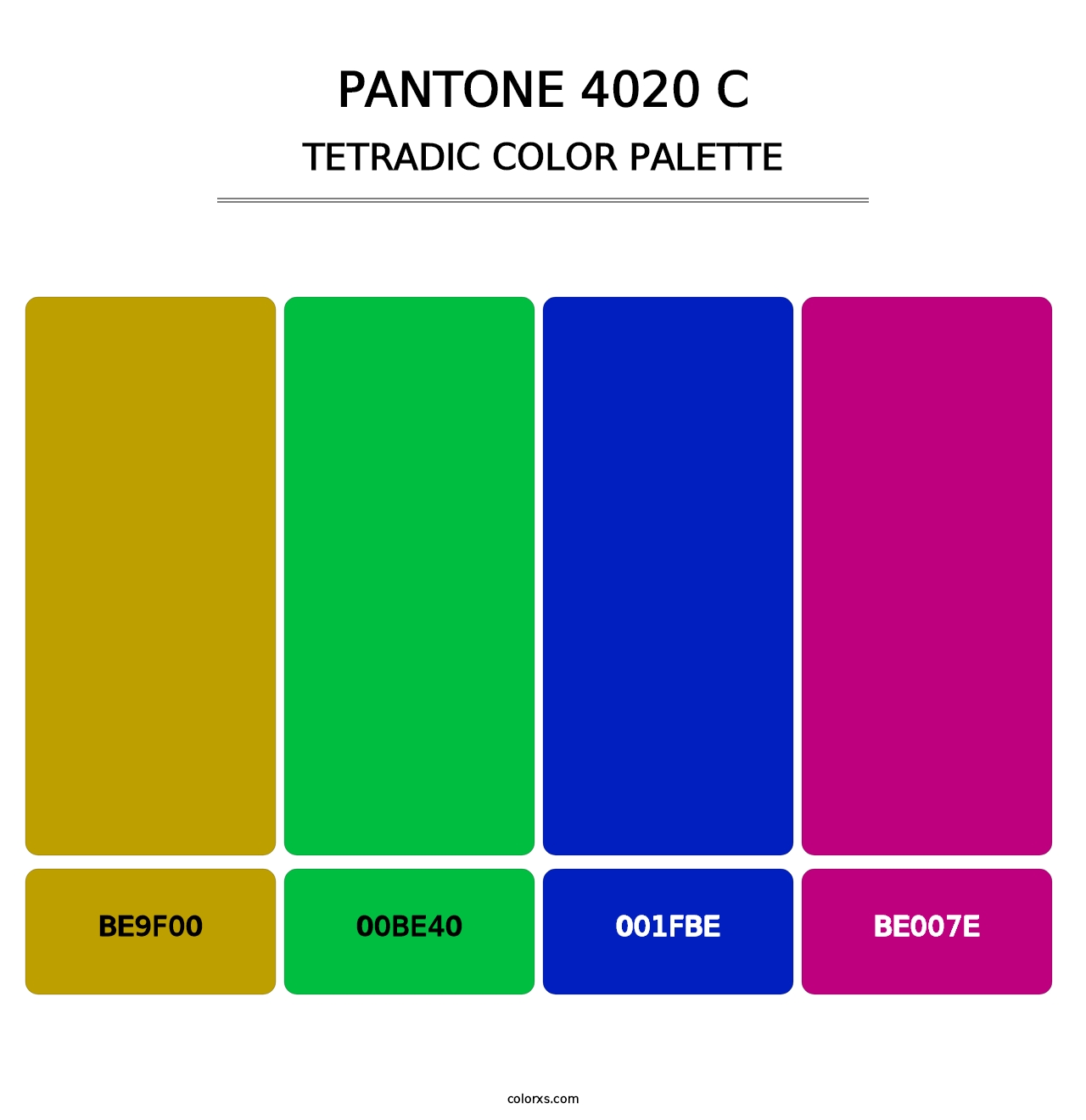 PANTONE 4020 C - Tetradic Color Palette