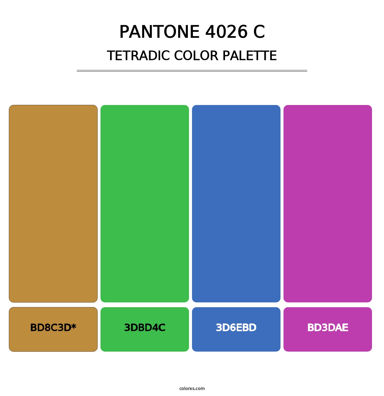 PANTONE 4026 C - Tetradic Color Palette