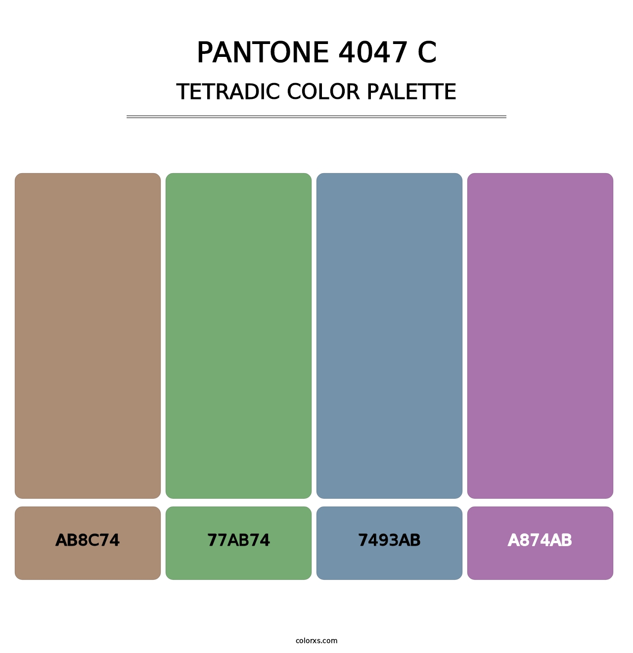 PANTONE 4047 C - Tetradic Color Palette