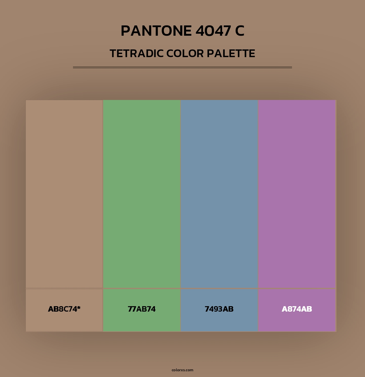 PANTONE 4047 C - Tetradic Color Palette