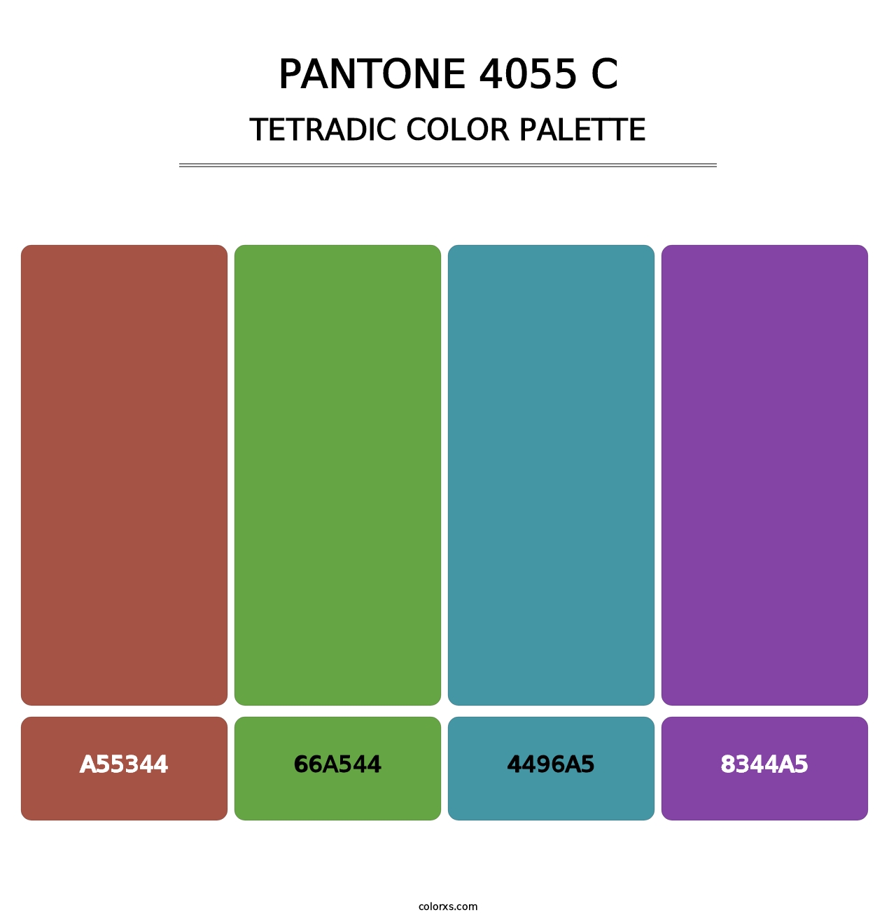PANTONE 4055 C - Tetradic Color Palette