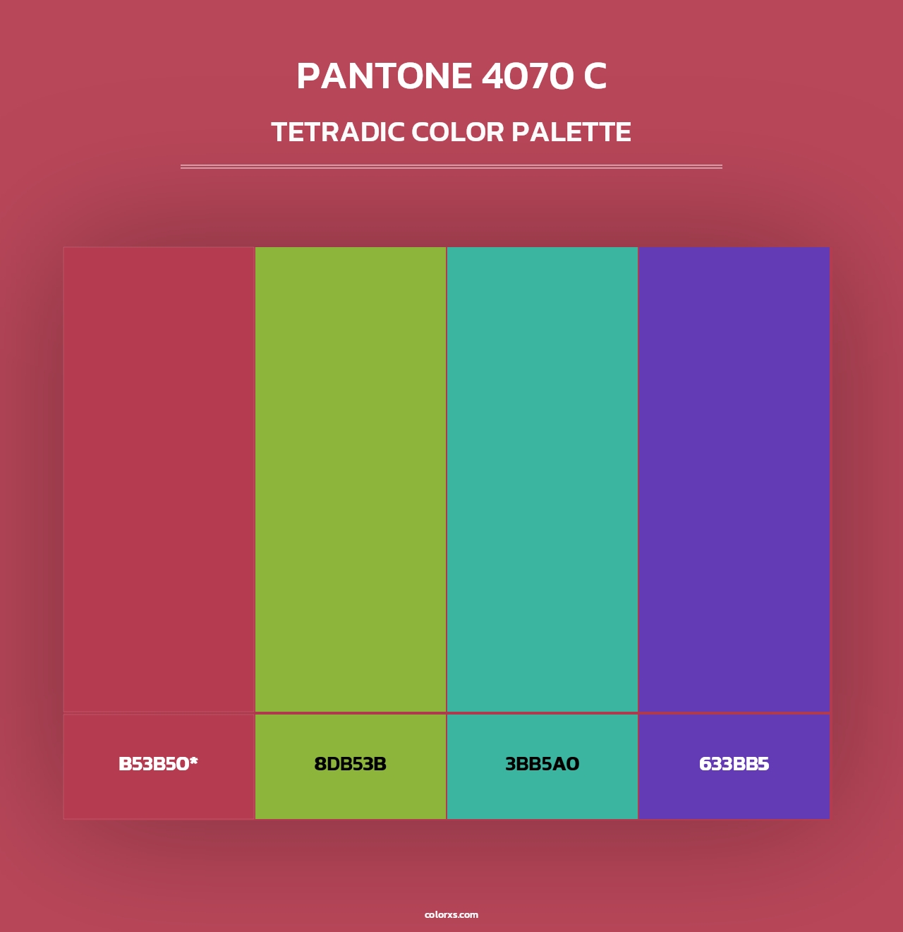PANTONE 4070 C - Tetradic Color Palette