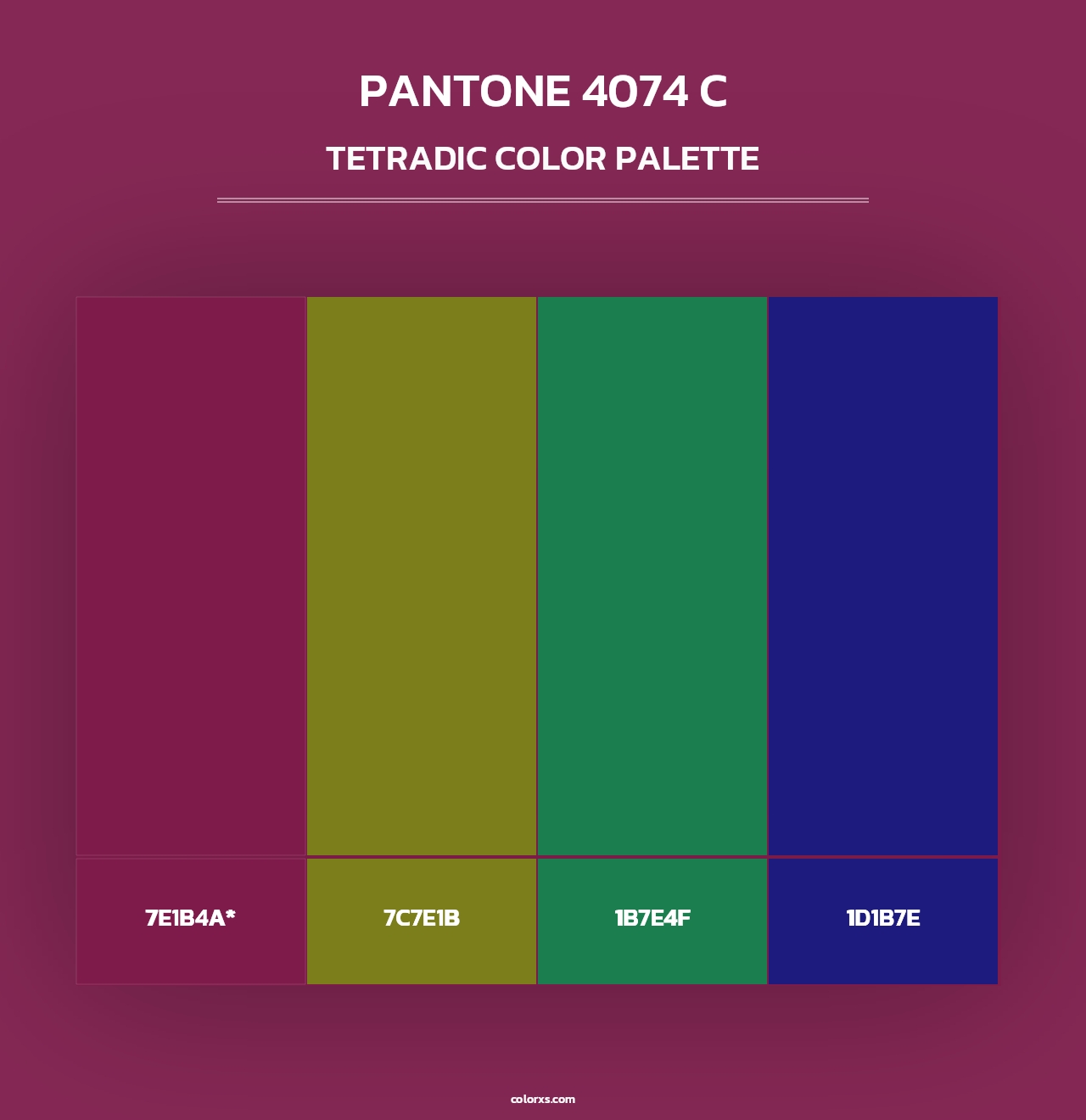 PANTONE 4074 C - Tetradic Color Palette