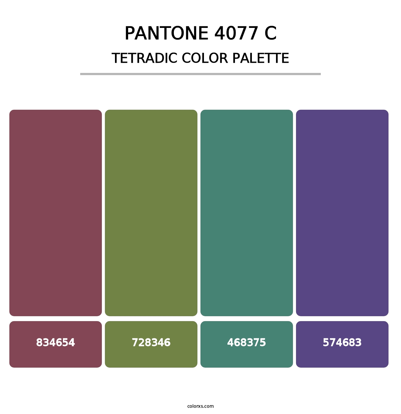 PANTONE 4077 C - Tetradic Color Palette