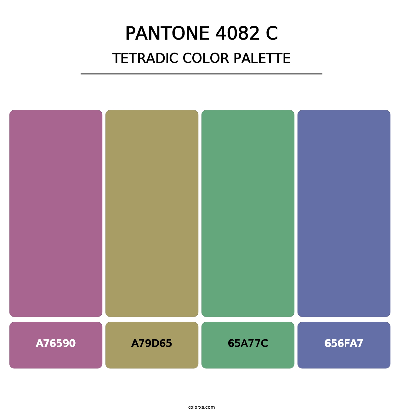 PANTONE 4082 C - Tetradic Color Palette