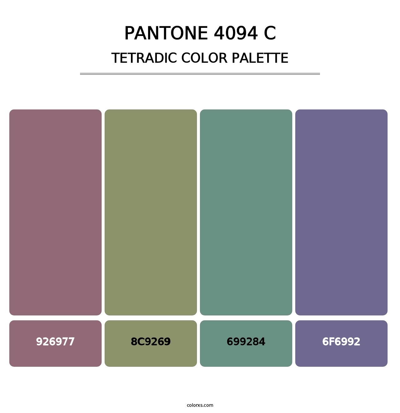 PANTONE 4094 C - Tetradic Color Palette