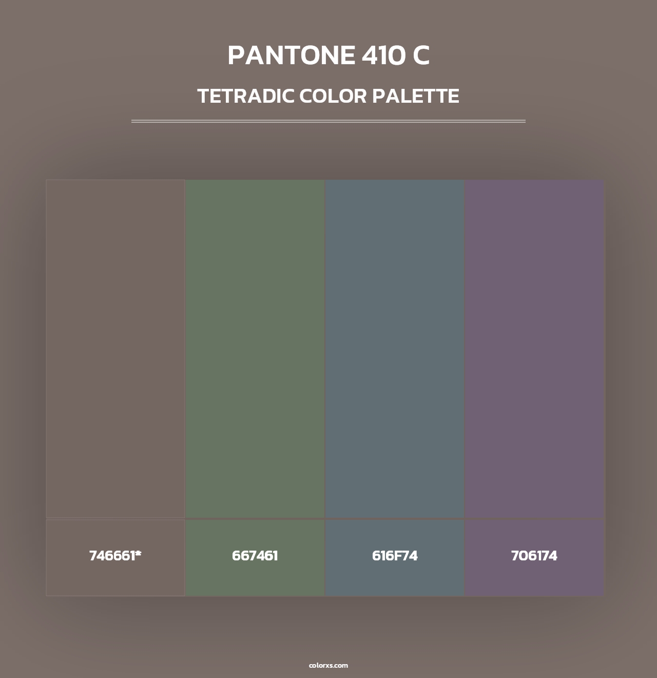 PANTONE 410 C - Tetradic Color Palette