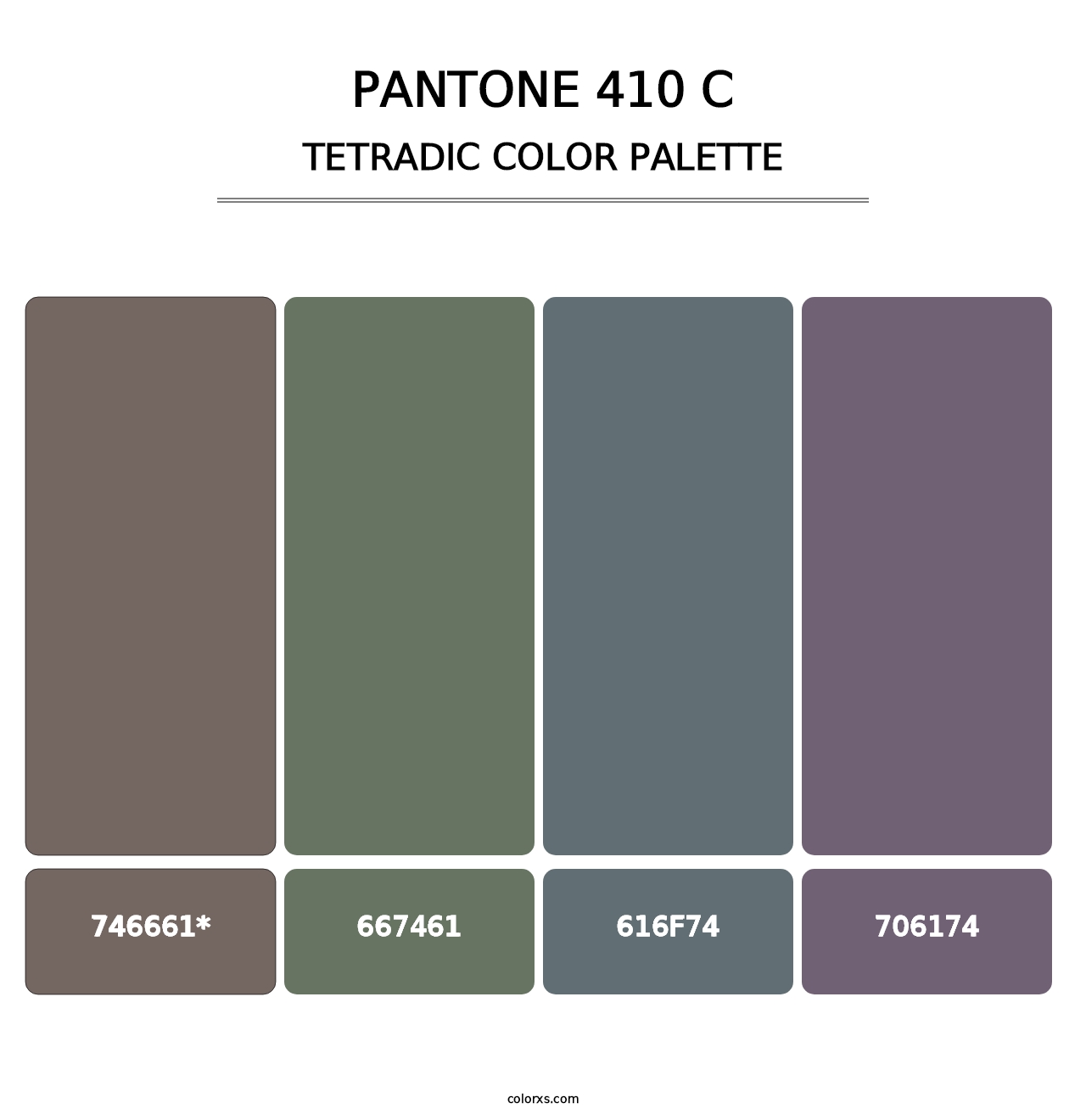 PANTONE 410 C - Tetradic Color Palette